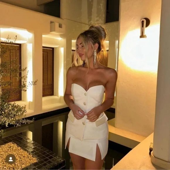 ZARA MIXED SATIN EFFECT BUSTIER - Picture 9 of 9